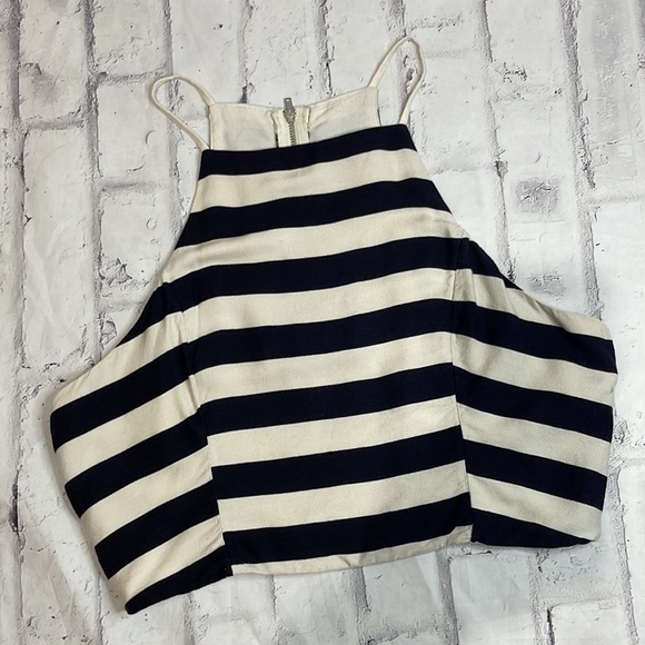 Abercrombie & Fitch Cropped Tank Top Racer Full Zip Back Broad Striped - Picture 9 of 9